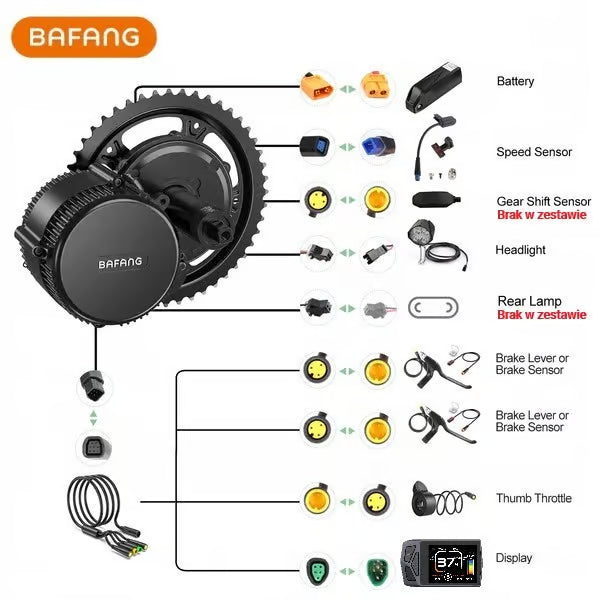 Bafang Elcykel Konverteringskit 48V 750W 16AH