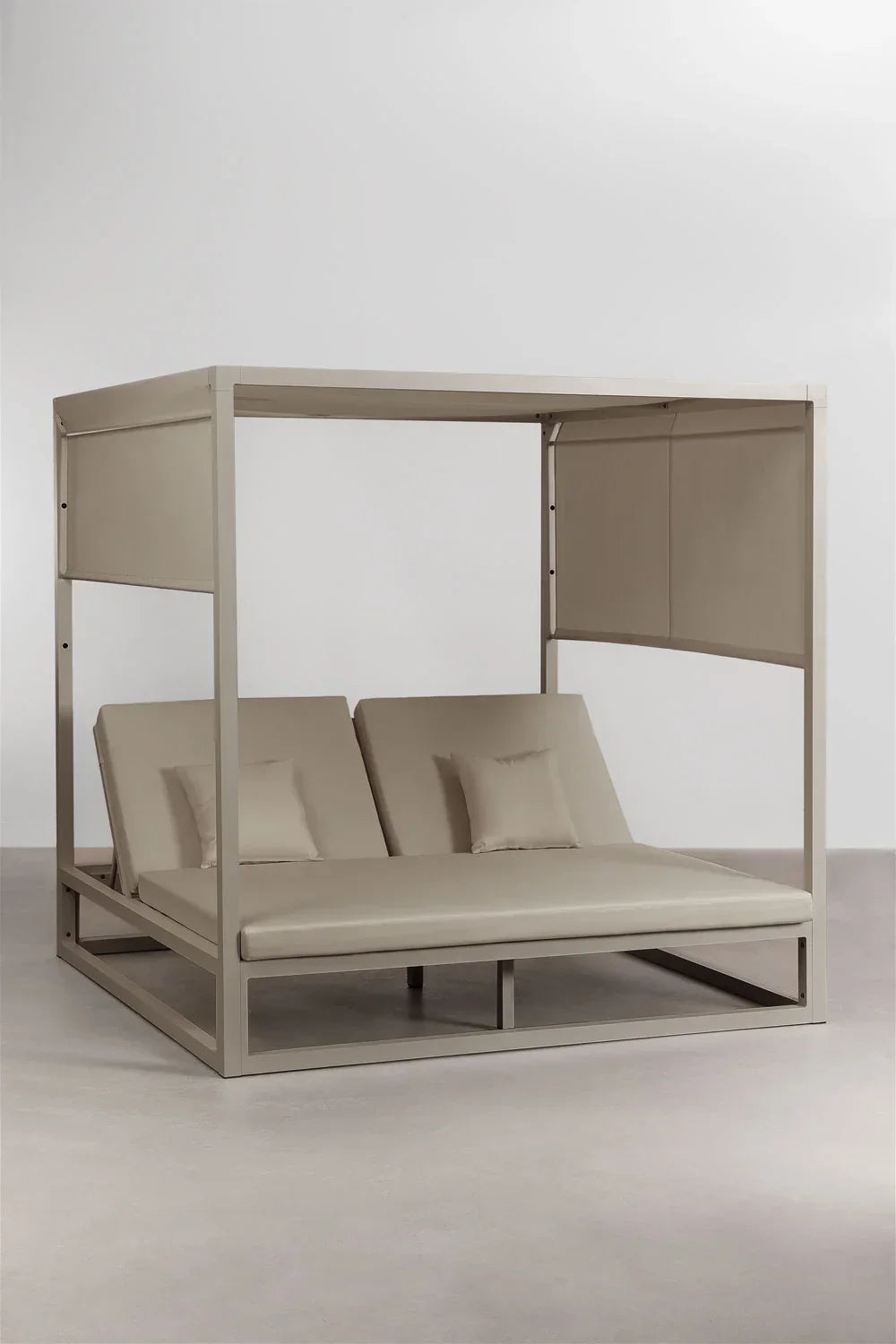 Cama balinesa reclinable en aluminio y tela Nasau