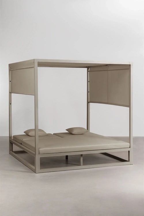 Cama balinesa reclinable en aluminio y tela Nasau