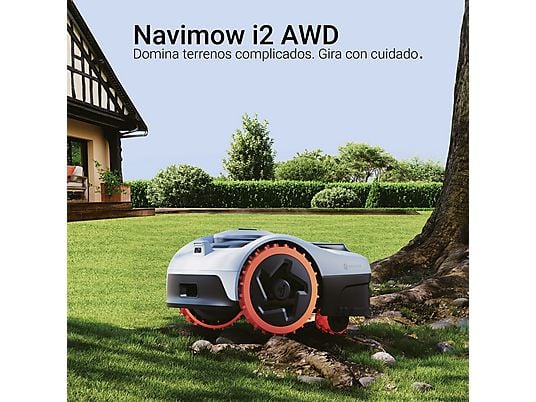 Cortacésped - Navimow i206E AWD, Xero‑Turn™, 600 m², Cámara RGB, IP66, Seguimiento GPS, Altura de corte 2-6 cm, Gris