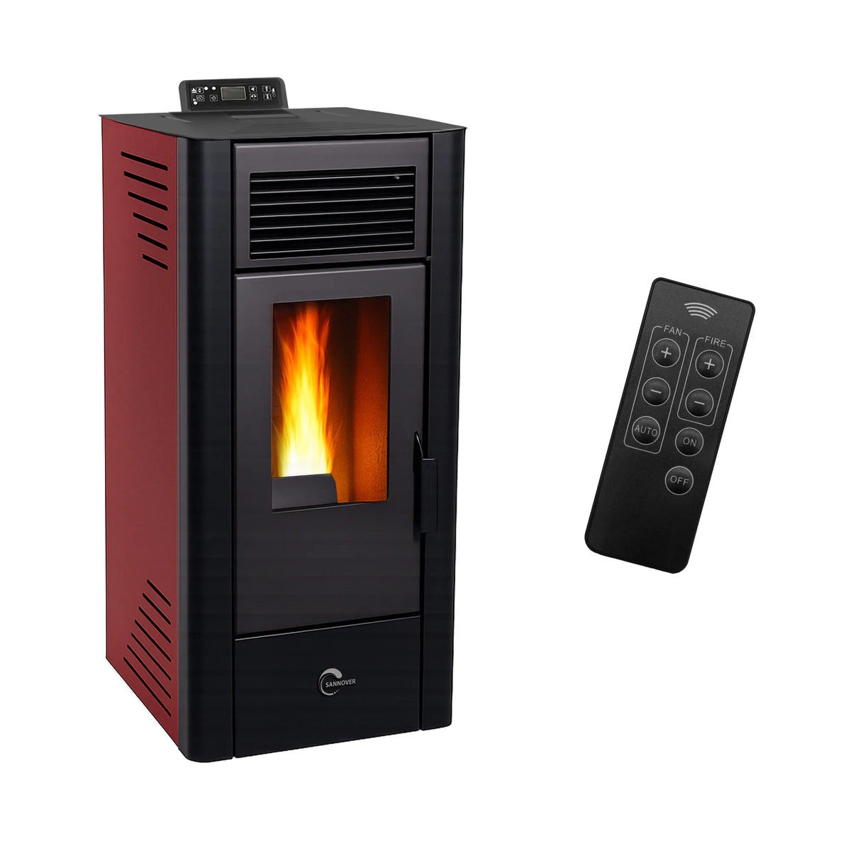 Estufa de Pellets Sannover Anita 11,6 kW – Color Burdeos