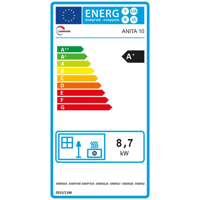 Estufa de Pellets Sannover Anita 11,6 kW – Color Burdeos