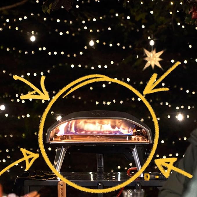 Horno Portátil para Pizza de Exterior Ooni Koda 16 a Gas (37 mBar) - Pizzas en 60 Segundos a Alta Temperatura