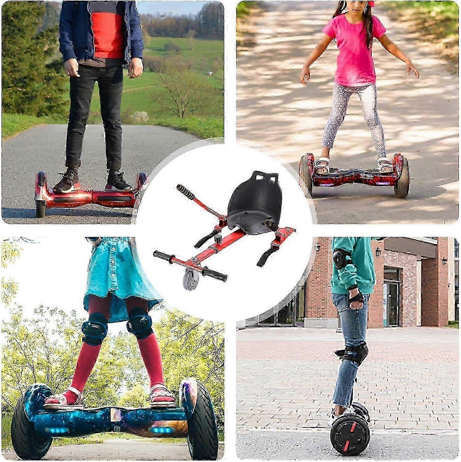 Hoverboard Kart-säte Hoverboard-sätesfäste, självbalanserande scooter Hoverkart-stativ Allmänna gokart-tillbehör, svart