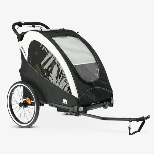 Lyxig cykelvagn, 3-i-1 barnvagn och joggingvagn – Svartkrämvit