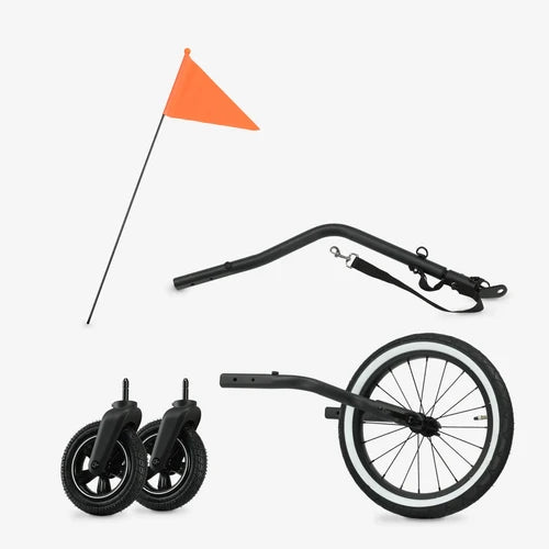 Lyxig cykelvagn, 3-i-1 barnvagn och joggingvagn – Svartkrämvit