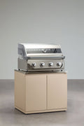 Módulo con barbacoa de gas con 4 quemadores para cocina modular de exterior en acero Rivana