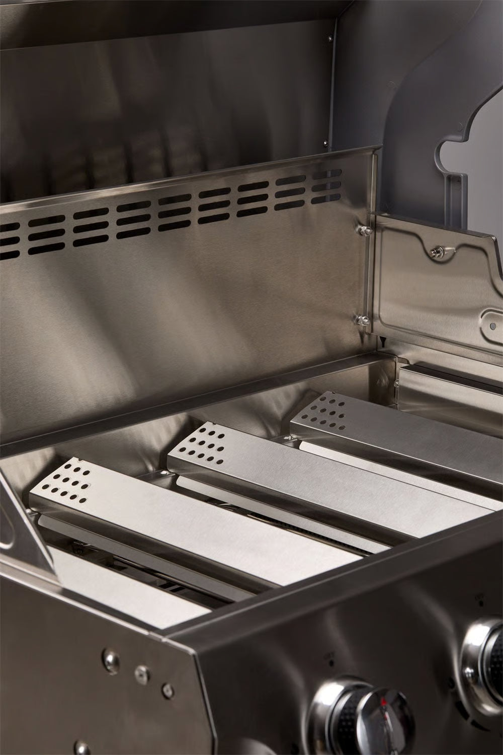 Módulo con barbacoa de gas con 4 quemadores para cocina modular de exterior en acero Rivana