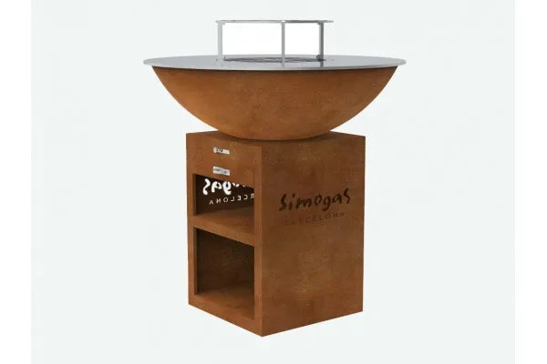 Pack completo de Brasero Corten Saturn High L - 100 cm con Plancha de Acero Rectificado