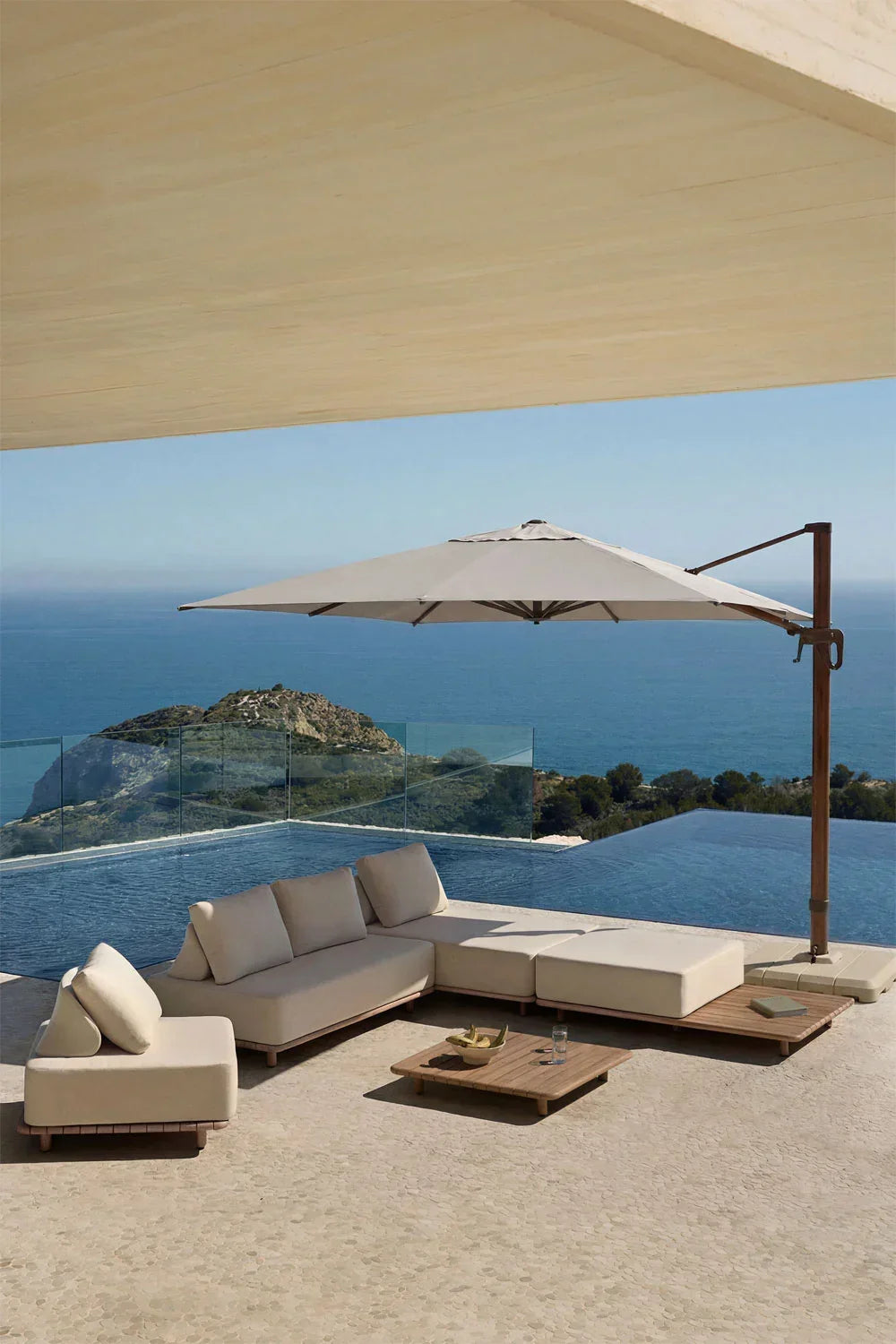Parasol 290 cm en tela y aluminio Cannes