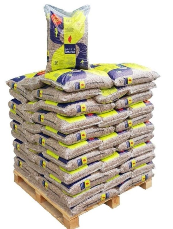 Pellets Certificados Asturias – Palet 72 Sacos (15 kg)