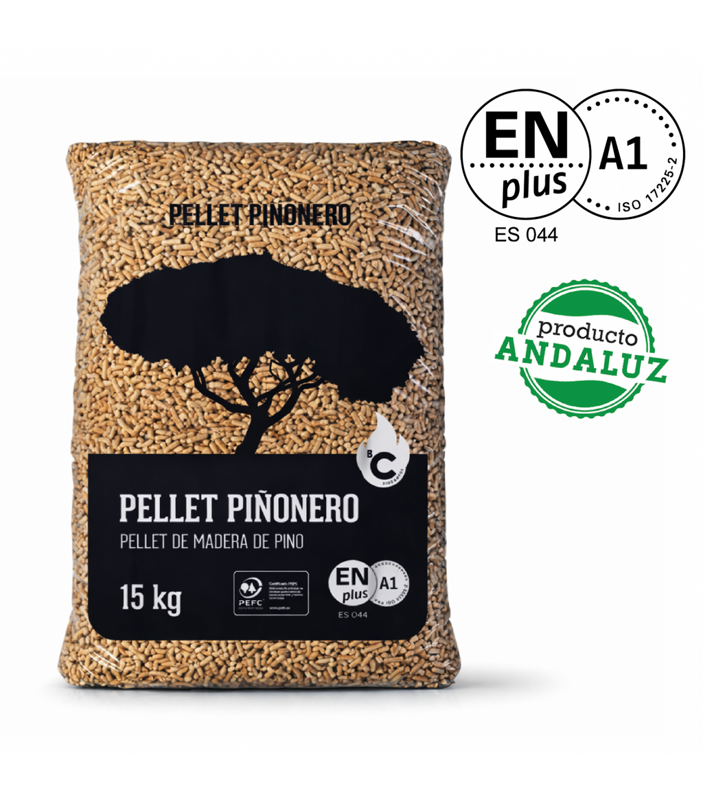 Pellets Piñonero ENplus A1 – Pack 42 Sacos 15 kg