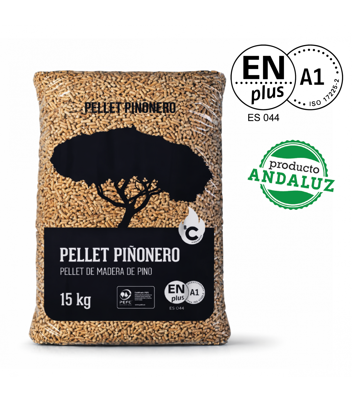 Pellets Piñonero ENplus A1 – Pack 42 Sacos 15 kg