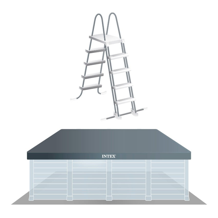 Piscina desmontable rectangular Graphite Gray Panel 4 metros con depuradora