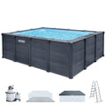 Piscina desmontable rectangular Graphite Gray Panel 4 metros con depuradora
