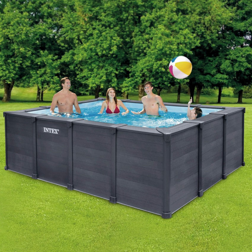 Piscina desmontable rectangular Graphite Gray Panel 4 metros con depuradora
