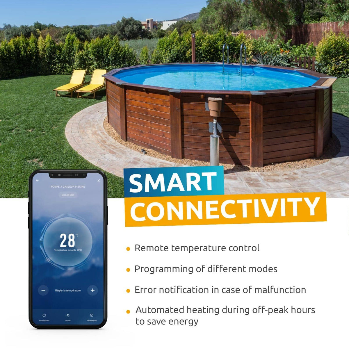 Poolex Nano 2025 WiFi- Bomba de calor On Off para piscina sobre suelo