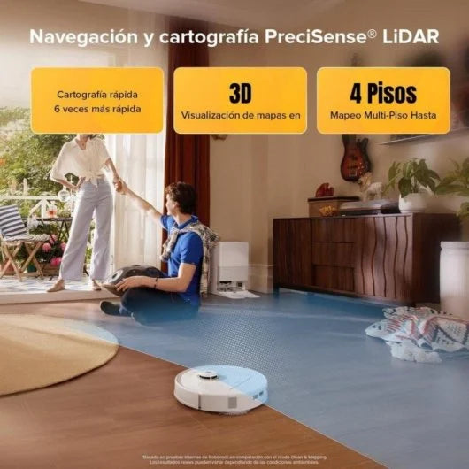 Robot Aspirador Roborock Qrevo S5V 12.000Pa, fregado FlexiArm, vaciado automático y mopa inteligente