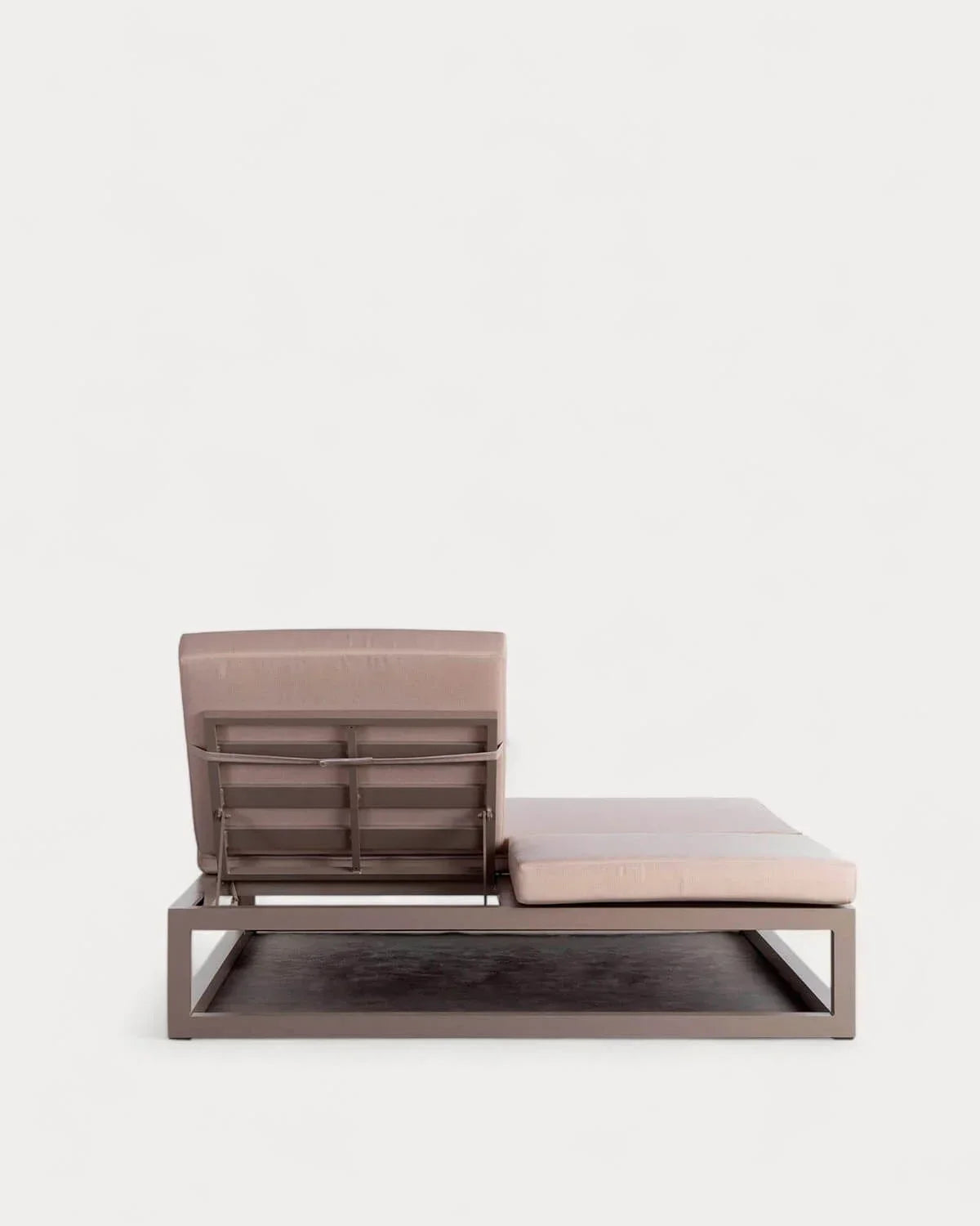 Set de Tumbona Doble Reclinable Kewin y 2 Mesas Auxiliares de Aluminio (40x40 cm) Kreta Colours