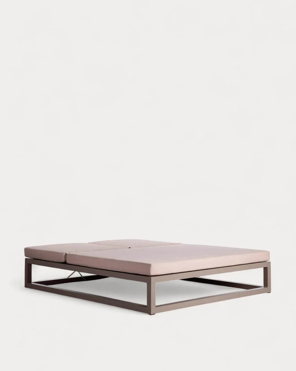 Set de Tumbona Doble Reclinable Kewin y 2 Mesas Auxiliares de Aluminio (40x40 cm) Kreta Colours