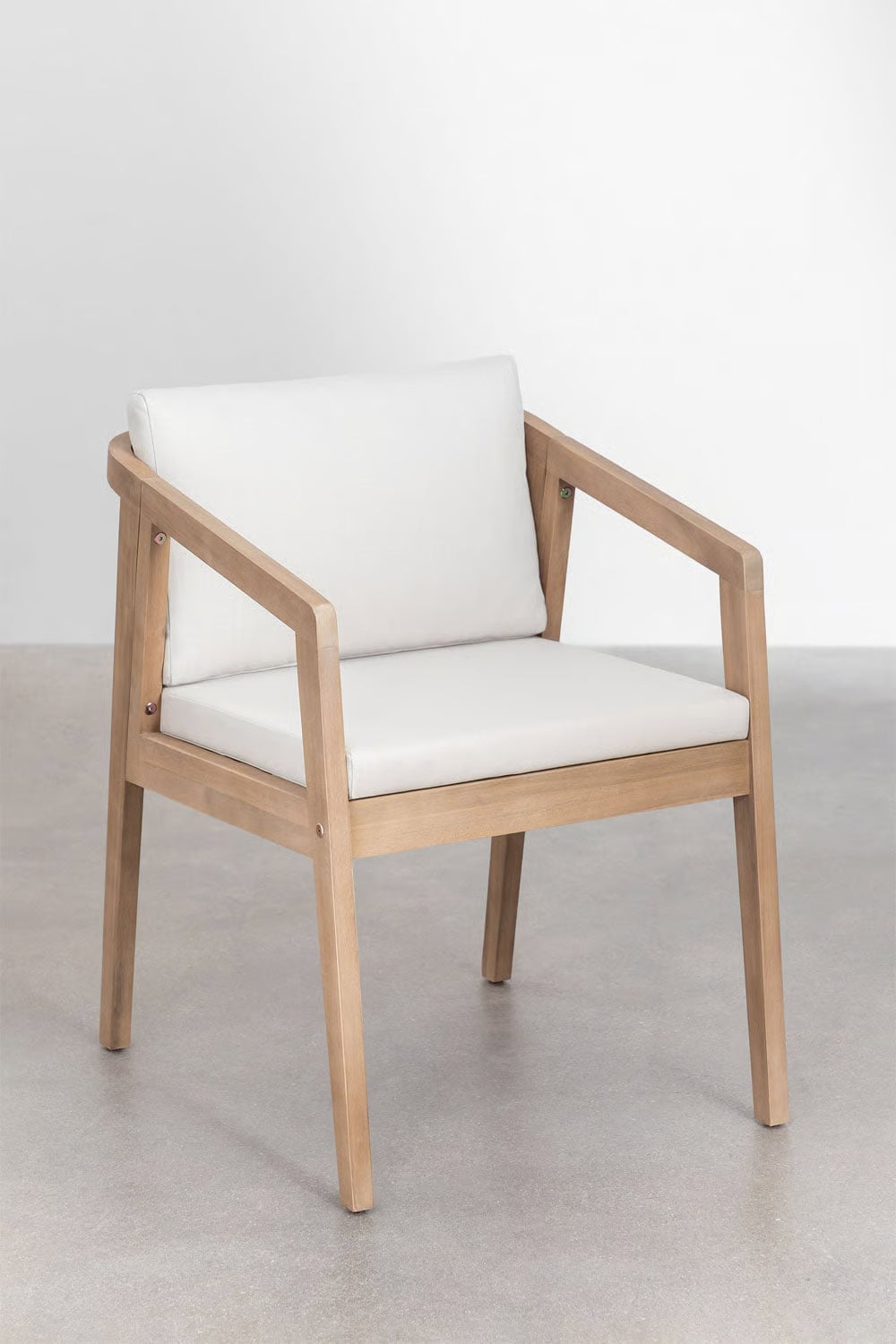 Set de mesa rectangular 220x100 cm y 8 sillas de jardín en madera de acacia Kaela