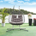 Sillón colgante doble Skense con estructura 198x156x98 cm Gris