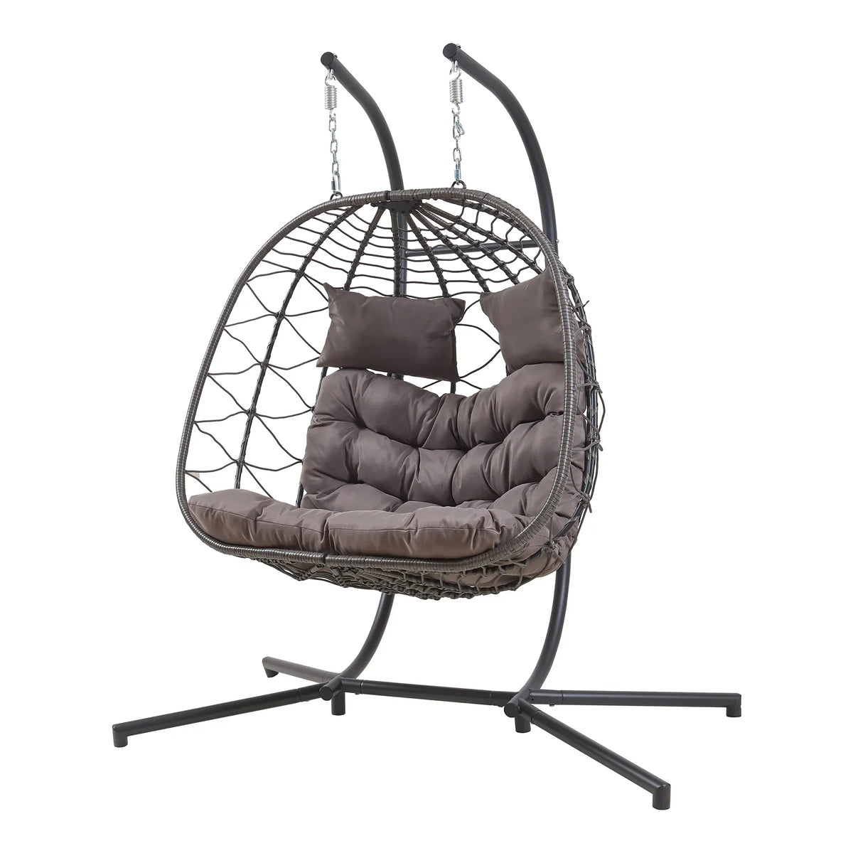 Sillón colgante doble Skense con estructura 198x156x98 cm Gris