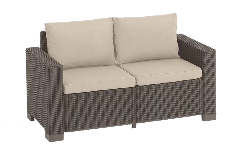 Sofá de 2 plazas de exterior California 141x68x71.5 cm - Capuchino.