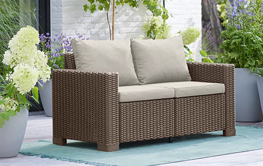 Sofá de 2 plazas de exterior California 141x68x71.5 cm - Capuchino.