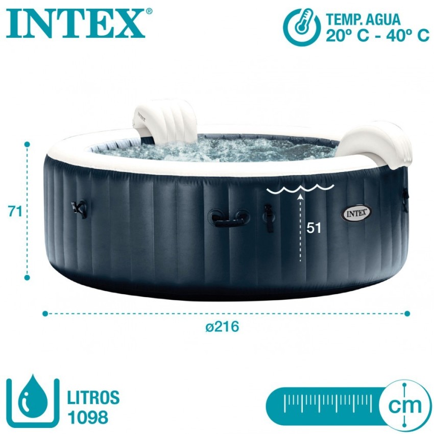 Spa hinchable INTEX burbujas 6 personas 1.098 litros