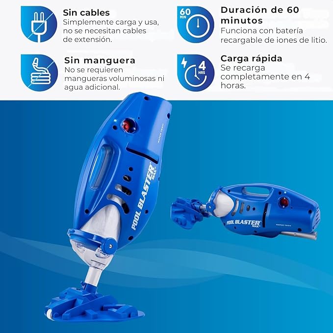 Water Tech POOL BLASTER Max Li Pool Vacuum, Cordless Pool Vacuum with P30 Motor, Handheld Vacuum for Pools and Spas